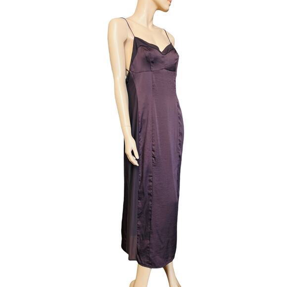 Free People Intimately City Cool Satin Slipdress Size Large Sweetheart Neckline - Picture 10 of 16